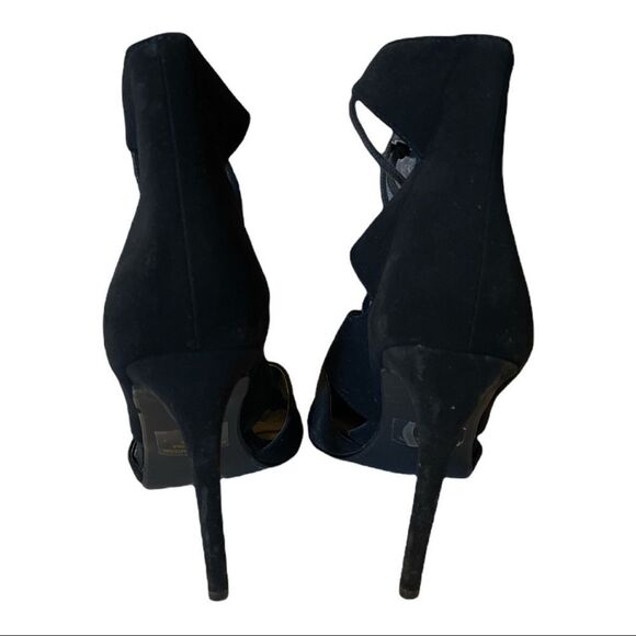 Derek Heart From H&M Sophia Black Lace Up Stiletto Spike Heels 8.5 - Picture 2 of 14